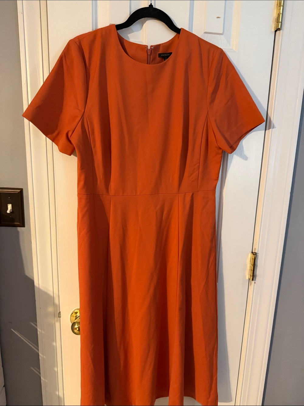 NWT Ann Taylor Classic Short-Sleeve Burnt Orange Dress Size 12